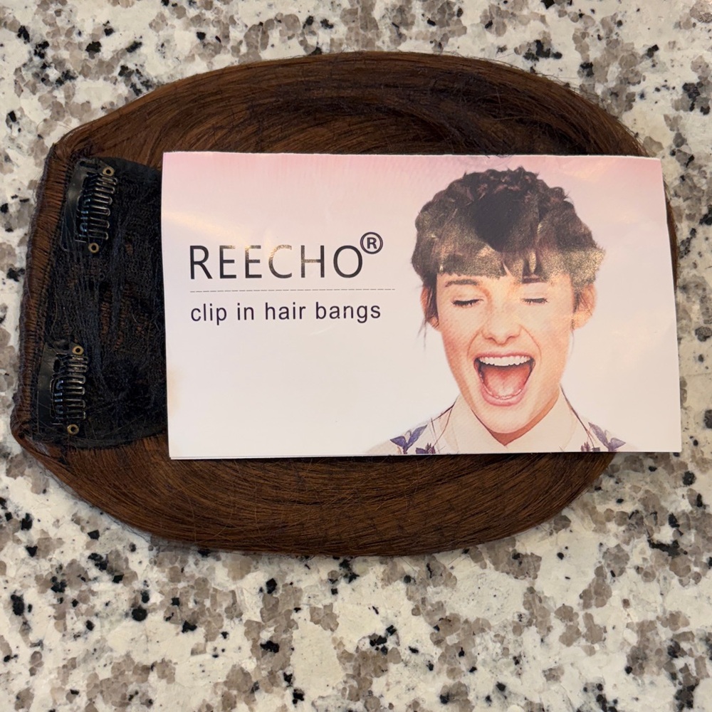 Reecho Medium Dark Brown Clip-In Hair Bangs